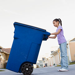taking recycle bin to the curb